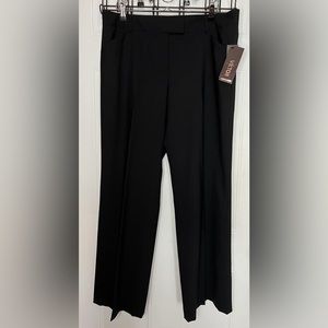NWT VICTOR ALFARO WOOL Blend Straight‎ Leg Black Dress Trousers Size 16